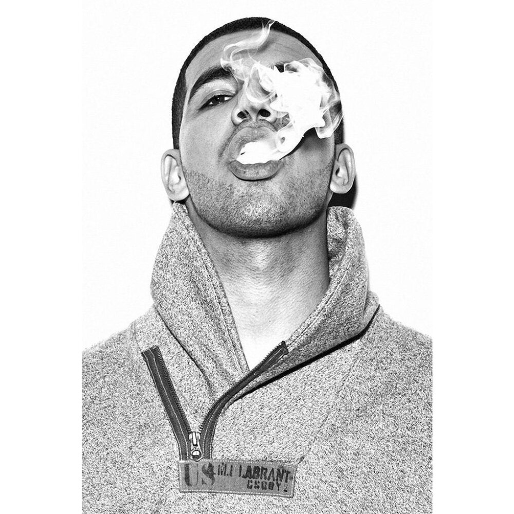 Drake Black And White Smoking Poster 166
